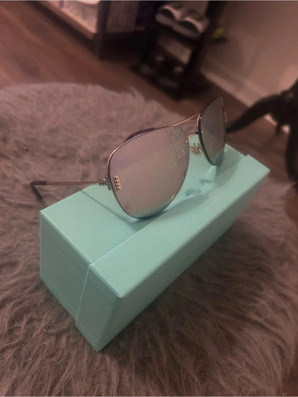 Tiffany & Co. Women’s Aviator Sunglasses with Tiffany Blue Accessories